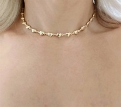 Choker Corações Tamara Banhado a Ouro - comprar online