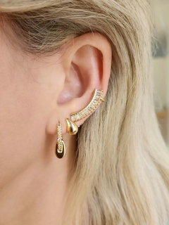 Imagem do Ear Cuff Cravejado Baguete Aurea Banhado a Ouro