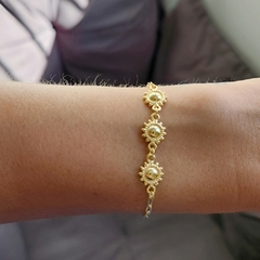 Pulseira Margaridas Banhada a Ouro - comprar online