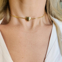 Choker Coração Tatiana Banhado a Ouro - comprar online