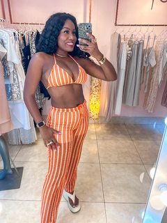 CONJUNTO MACRAMÊ - Laranja - CLOSET PERFEITO 