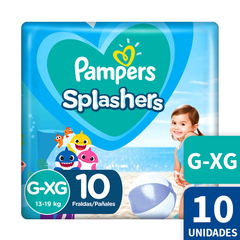 Pampers Splashers Pañal Para El Agua Shark G-XG x10 Unidades