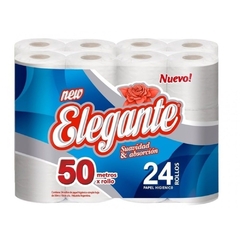 ELEGANTE Papel higienico hoja simple 24 rollos x50 metros