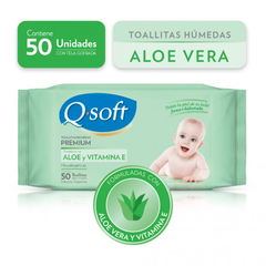 Q Soft Toallitas Húmedas Aloe Vera Y Vitamina E x50 Un