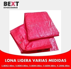 LONA LIGERA 3.60 x 4.80 METROS 1 PIEZA - BEXT AUTOACCESORIOS
