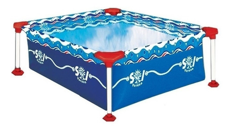 Pileta Estructural Rectangular Sol De Verano Sol 100 Con Capacidad De 500 Litros De 1.3m De Largo X 0.95m De Ancho Azul