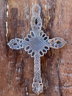 Cruz antigua de plata con Turquesa - CATU Antiques
