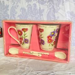 Par de canecas Floral Vintage