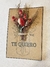 PACK DE 10 TARJETONES CON FLORES - TE QUIERO - tienda online