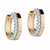 Brinco Argola Metade Lisa com Diamantes - Ouro 18K