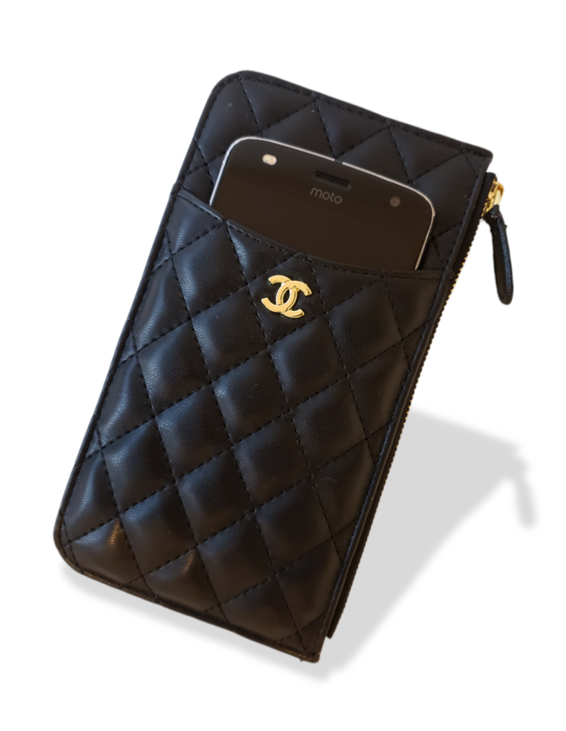 Cartera para celular estilo Chanel