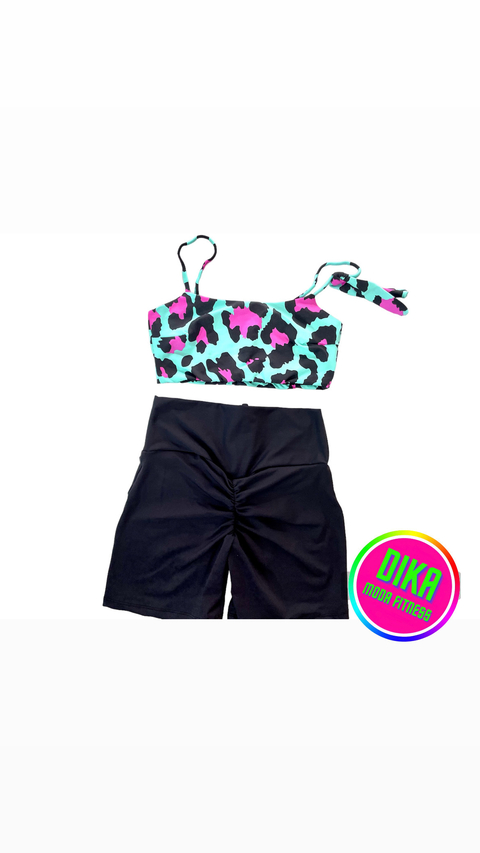 Black Crop-Top Short Set