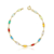 PULSEIRA PEDRA RETANGULAR COLORIDA BANHADO A OURO 18K