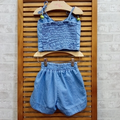 Conjunto Short + Semi cropped Jeans