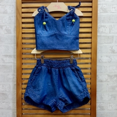 Conjunto Short + Semi cropped Jeans