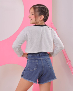 Short Jeans Bolsos Sobrepostos - Hedra Moda Feminina & Kids