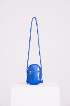 MINI BAG PAT AZUL METAL