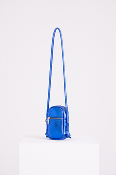 MINI BAG PAT AZUL METAL - comprar online