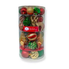 Set de Esferas y Ornamentos Holiday time - 50 piezas