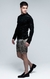 Image of Shorts super slim jacquard estampa dourado com preto