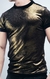Blusa manga curta dourada com preto