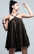 Image of Vestido bordado dourado com preto