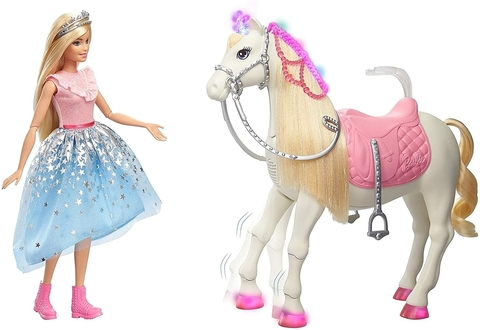 Barbie Doll & Horse Set com boneca loira em traje de Angola