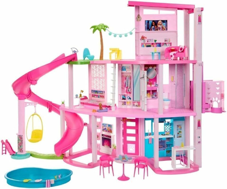 Casa Da Barbie Infantil Rosa 36 Móveis E Brinde