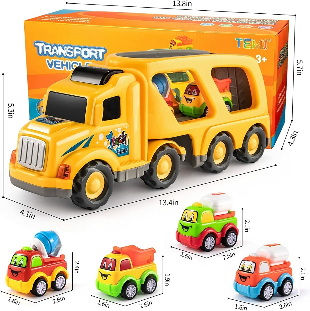 Kit 4 Caminhão Truck Construção 17 Cm Brinquedo Infantil