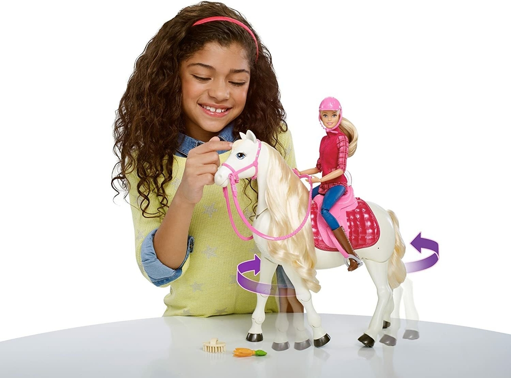 Barbie Doll & Horse Set com boneca loira em traje de Angola