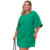 Vestido feminino plus size verde com detalhe nas costas, modelo soltinho, ideal para diversas ocasiões.