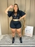 Conjunto Short e Cropped Detalhe Paetê e Tule Plus Size na internet