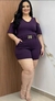 Macaquinho Feminino Plus Size Roxo - comprar online