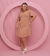 Imagem do Vestido Feminino Detalhe no Peito e nas Mangas Plus Size Nude