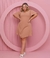 Vestido Feminino Detalhe no Peito e nas Mangas Plus Size Nude - loja online