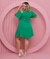 Imagem do Vestido Feminino Detalhe no Peito e nas Mangas Plus Size Verde