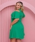 Vestido Feminino Detalhe no Peito e nas Mangas Plus Size Verde - loja online