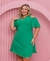 Vestido Feminino Detalhe no Peito e nas Mangas Plus Size Verde na internet