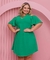 Vestido Feminino Detalhe no Peito e nas Mangas Plus Size Verde - comprar online