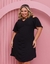 Vestido Feminino Detalhe no Peito e nas Mangas Plus Size Preto - comprar online