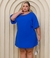 Vestido Feminino Detalhe nas Costas Plus Size Azul na internet