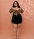 Imagem do Conjunto Short Saia Preto e Blusa Estampada Plus Size