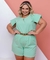 Conjunto Short e Camisa Plus Size Verde Claro