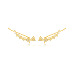 Brinco Semijoia Ear Cuff Cravejado