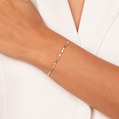 Pulseira Bolinhas Chapadas Diamantada Ouro - comprar online