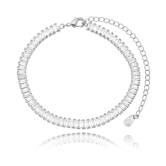 Pulseira Riviera Baguete - Ródio Branco