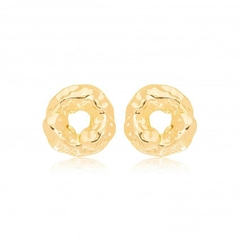 Brinco Semijoia Chapa Detalhada Ouro 18K - comprar online