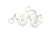 KIT 50 CHAVEIROS MICKEY/MINNIE MDF 3MM BRANCO na internet