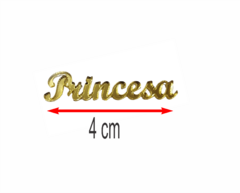 APLIQUE PRINCESA ACRILICO DOURADO 4 CM C/25 UNI - comprar online