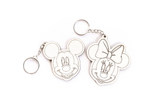 Imagem do KIT 50 CHAVEIROS MICKEY/MINNIE MDF 3MM BRANCO